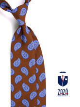 Cravatta 3 pieghe sfoderata BANE seta\lino marrone chiaro