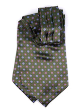 Ascot doppia punta verde in seta raso stampata BASTIK