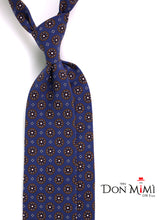 Cravatta 3 pieghe blu in seta madder BILLY