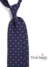Cravatta 3 pieghe blu navy in seta madder BILLY