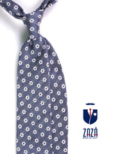 Cravatta 3 pieghe BLOOM seta\cotone blu