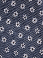 Cravatta 3 pieghe BLOOM seta\cotone blu