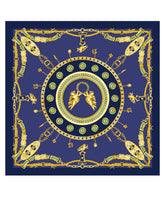 Foulard blu 70x70cm in pura seta stampata ANGELS