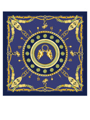 Foulard blu 70x70cm in pura seta stampata ANGELS