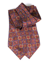 Ascot doppia punta blu avion in seta raso stampata BOTTON