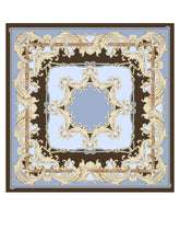 Foulard marrone 90x90cm in seta stampata PAINTING