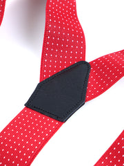 Bretella a Y in elastico a pois con lacci e clip ELASTIC Rossa