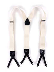 Bretella a Y in elastico bianco con lacci in tessuto e clip ELASTIC