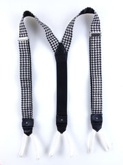 Bretella ibrida con clip e lacci in seta tessuta POULE Nera