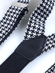 Bretella ibrida con clip e lacci in seta tessuta POULE Nera