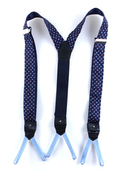 Bretella ibrida con clip e lacci in seta stampata inglese MATTER Blu/Celeste