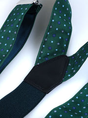 Bretella ibrida con clip e lacci in seta stampata inglese GIORGY Verde