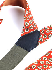 Bretella ibrida con clip e lacci in seta stampata inglese VINTAGE Arancione