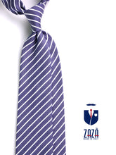 Cravatta 3 pieghe CENERE seta cotone blu