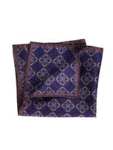 Fazzoletto da taschino in seta stampata CERAMI blu
