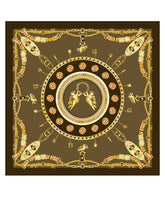 Foulard marrone 70x70cm in pura seta stampata ANGELS