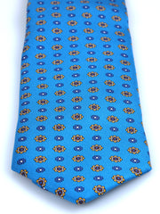 Cravatta 3 pieghe blu avion in seta stampata SAMANTHA