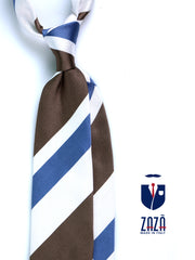 Cravatta beige 3 Pieghe AKUMA in seta jacquard