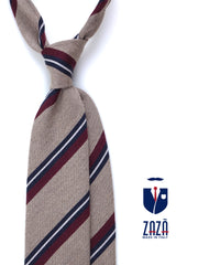 Cravatta beige 3 pieghe in lana/seta ABIGAIL