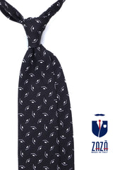 GALACE 3-fold black silk/cotton tie
