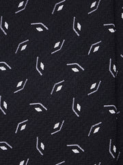 GALACE 3-fold black silk/cotton tie