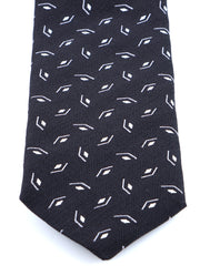 GALACE 3-fold black silk/cotton tie