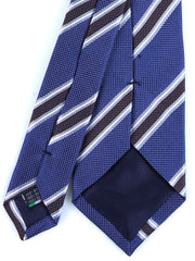 Cravatta blu 3 Pieghe MIAMI in seta jacquard