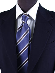 Cravatta blu 3 Pieghe MIAMI in seta jacquard