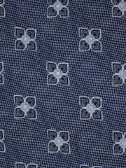 Cravatta blu 3 Pieghe DOLLY in seta e cotone