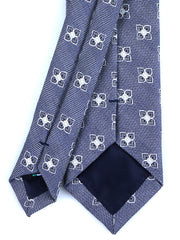 Cravatta blu 3 Pieghe DOLLY in seta e cotone