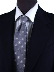 Cravatta blu 3 Pieghe DOLLY in seta e cotone