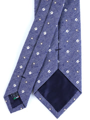 Cravatta blu 3 Pieghe GAGET in seta jacquard