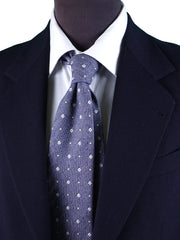 Cravatta blu 3 Pieghe GAGET in seta jacquard