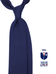 Cravatta blu 3 Pieghe KIKKY in lana/seta