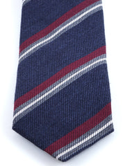 Cravatta blu 3 pieghe in lana/seta ABIGAIL