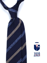 Cravatta blu 3 pieghe in lana/seta NABIR