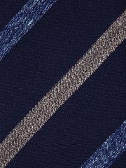 Cravatta blu 3 pieghe in lana/seta NABIR