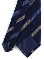 Cravatta blu 3 pieghe in lana/seta NABIR