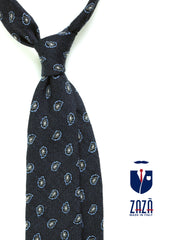 VARESE blue Silk/Cotton 3-Fold Tie
