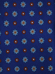 Cravatta 3 pieghe blu in seta stampata SAMANTHA