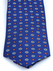 Cravatta 3 pieghe blu in seta stampata SAMANTHA