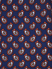 Cravatta blu 3 Pieghe BARDOT in seta stampata