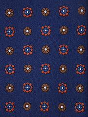 Cravatta blu 3 Pieghe VALERY in seta stampata