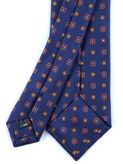 Cravatta blu 3 Pieghe VALERY in seta stampata