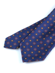 Cravatta blu 3 Pieghe VALERY in seta stampata