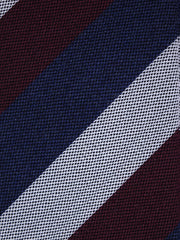 Cravatta blu/bordeaux 3 pieghe in lana/seta MIRANDA