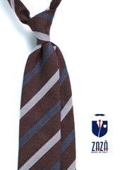 Cravatta marrone 3 Pieghe MESTE in seta bourette