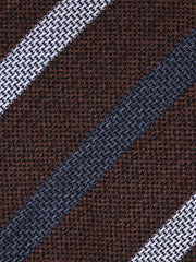 Cravatta marrone 3 Pieghe MESTE in seta bourette