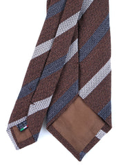 Cravatta marrone 3 Pieghe MESTE in seta bourette