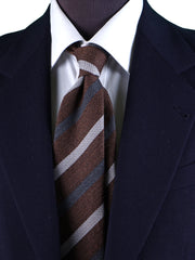 Cravatta marrone 3 Pieghe MESTE in seta bourette